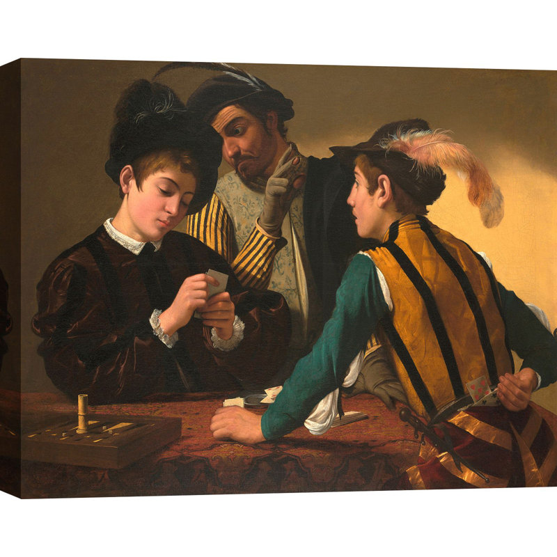 3AA6321 Cheaters by Caravaggio - Wrapped Canvas Art Prints, 70cm H x 100cm W x 4cm D