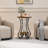 Round End Table For Small Spaces, Rustic Industrial Side Table With Open Shelf, Sturdy MDF And Metal Frame, Versatile Coffee Table For Living Room, Bedroom, Office, Balcony