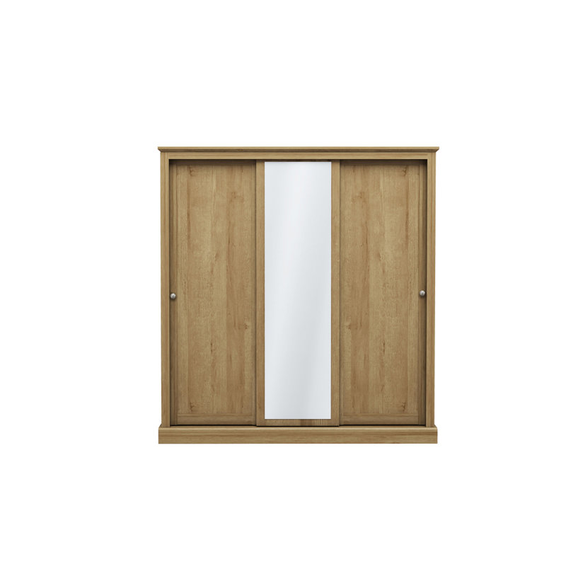Artur 3 Door Manufactured Wood Wardrobe, Oak
