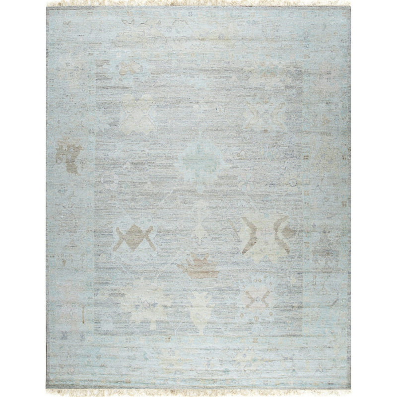 Ivory Hand-Knotted Silk Faded Elegance Classic Traditional Modern Contemporary Carpet Rug, 10' x 14'