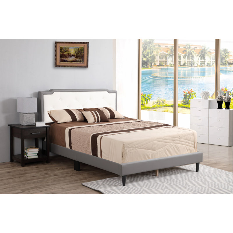 Full Bed With Subtle Light Grey Finish