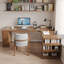 Bureaux rectangulaires en bois massif brun clair-107997180-107997178