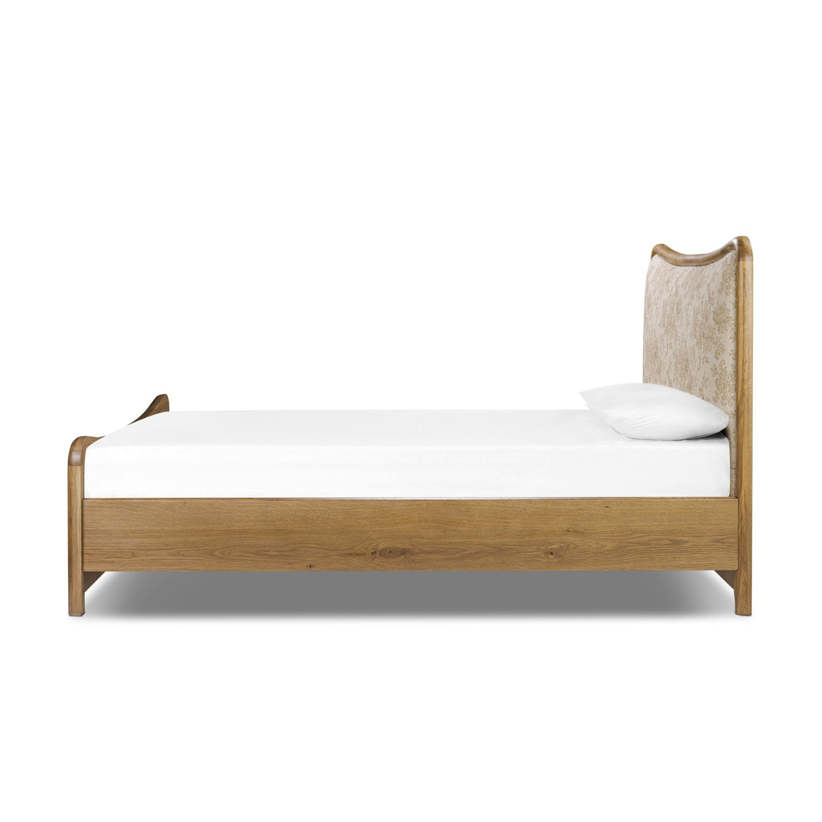 Linen Upholstered Oak Bed, Queen, Fallingbrook Natural