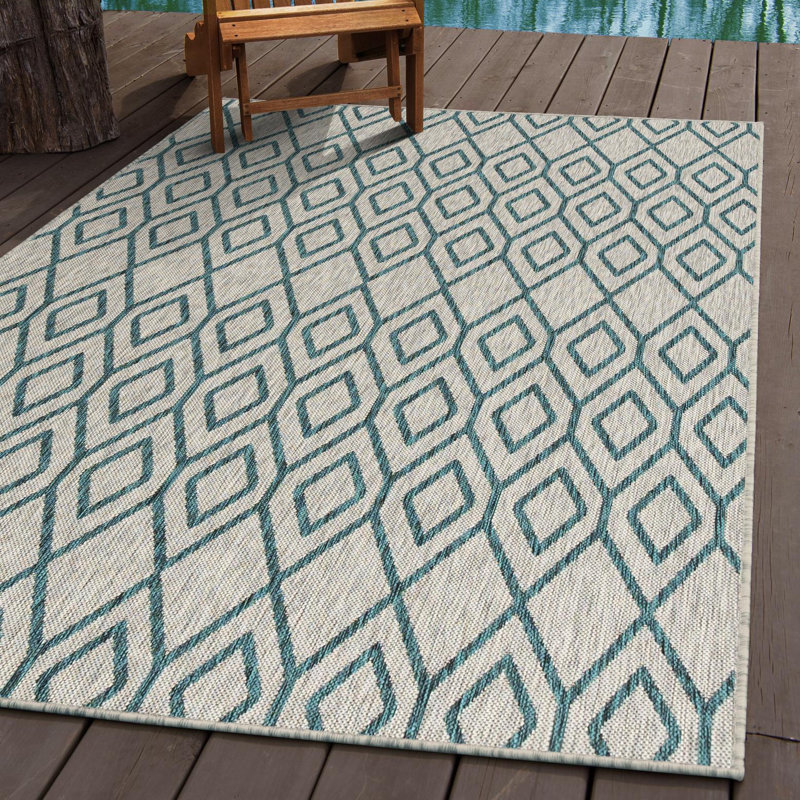 Tapis intérieur / extérieur Turks and Caicos, Carré 7 pi 10 po, Bleu très foncé