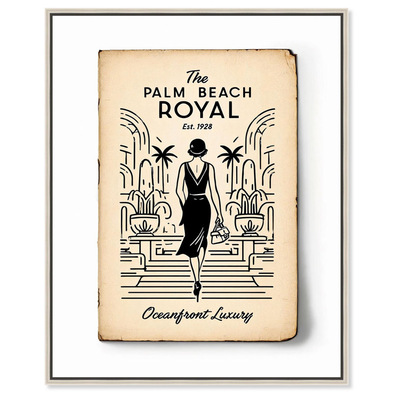 Palm Beach Royal, reproduction d'art sur toile, citations amusantes par Art Remedy, Structure noire, H 21 po x l 17 po