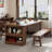 Walnut Rectangular Solid Wood Writing desk-622582191