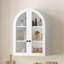Armoire murale arquée, armoire de rangement murale en placage de bois avec portes en verre trempé, tablette réglable, quincaillerie de suspension facile incluse, armoire murale flottante décorative pour la salle de lavage-78415980