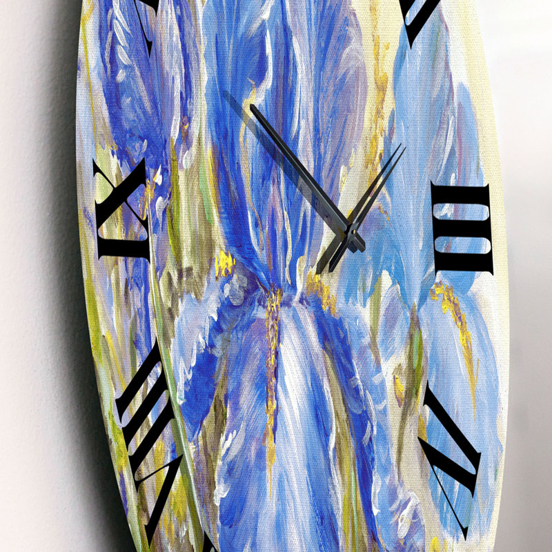 Iris Blossoming Flowers - Horloge murale traditionnelle, Petit