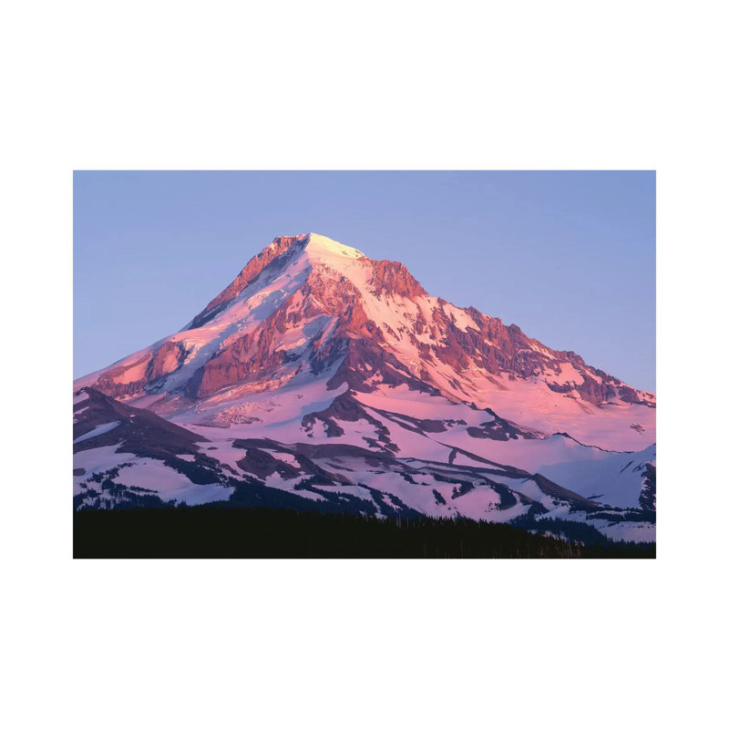 USA, Oregon, Mount Hood National Forest. Sunset Light on North Side of Mound Hood in Early Summer. 1 Piece Wrapped Canvas Wall Art