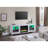 Summit 70" White Walnut Finish TV Stand Console With Fireplace, Heater