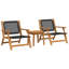 Relax Chairs With Side Table Set Of 2 Acacia Wood, Rattan-701591976