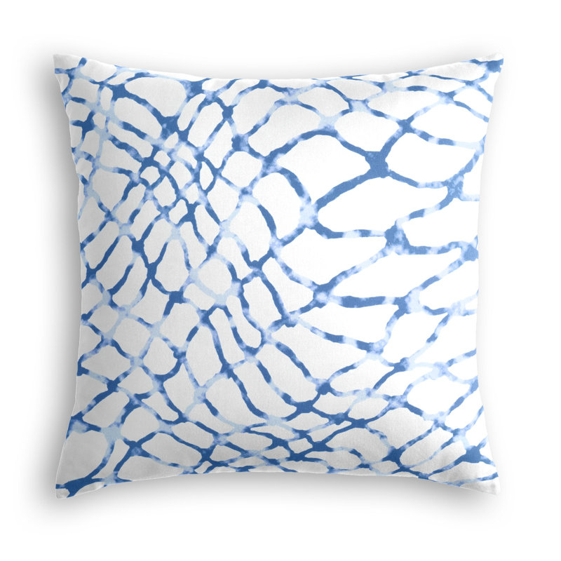 Waterpolo Square Pillow Cover & Insert, 16" x 16", Blue/White