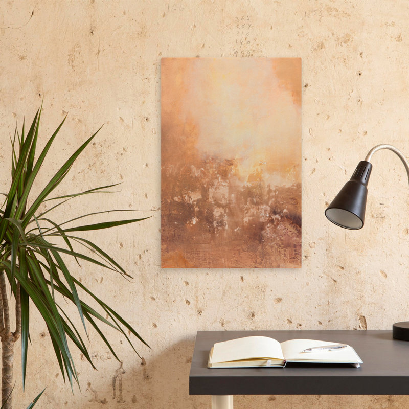 Terre, brun, contemporain, abstrait, H 24 po x l 16 po