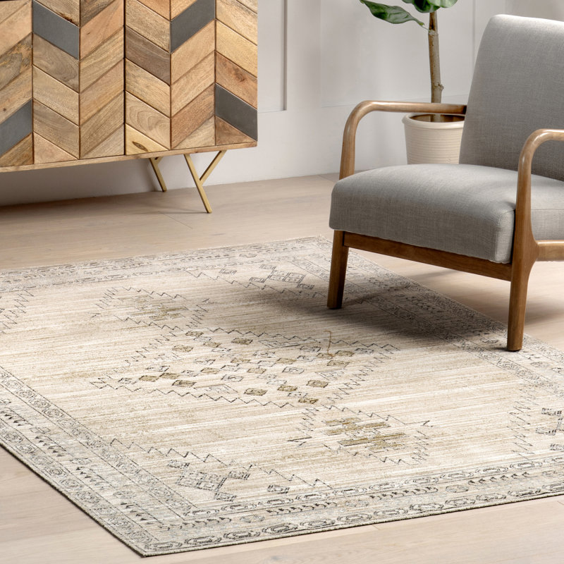 Halcyon Moroccan Indoor/Outdoor Machine Washable Area Rug, Rectangle 4' x 6'