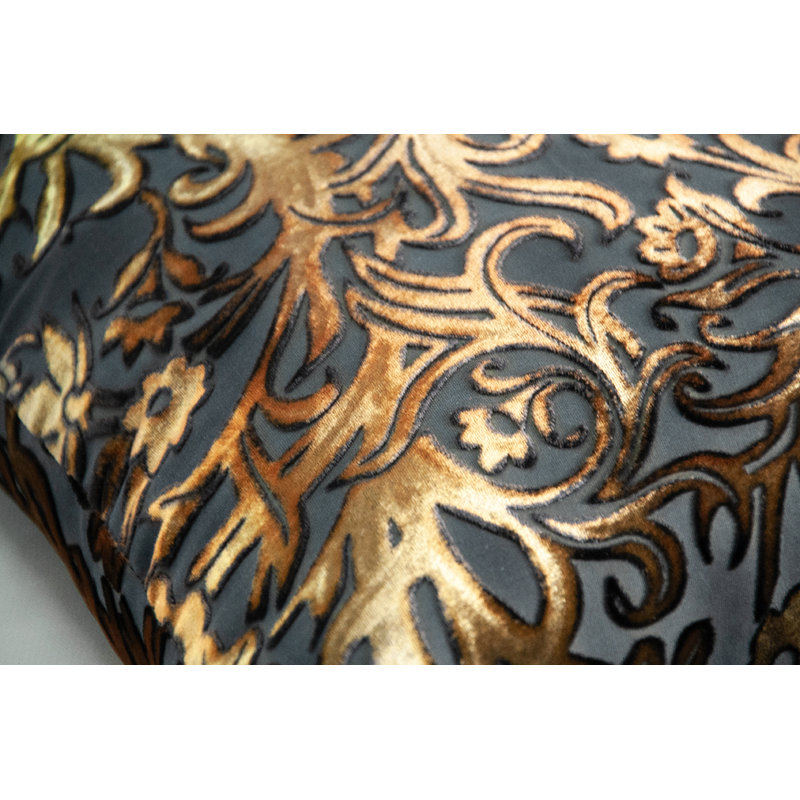 Prospect Park Square Velvet Pillow Cover & Insert, 18" x 18", Copper Ivy