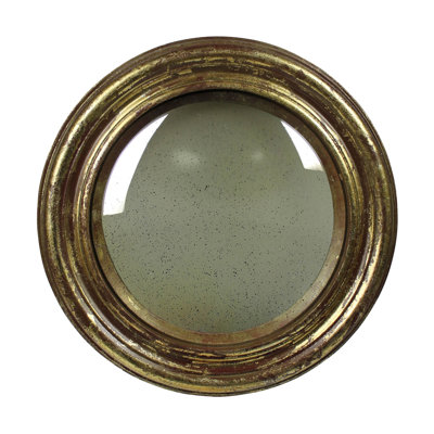 Convex Mirror, Antique Gold - Med
