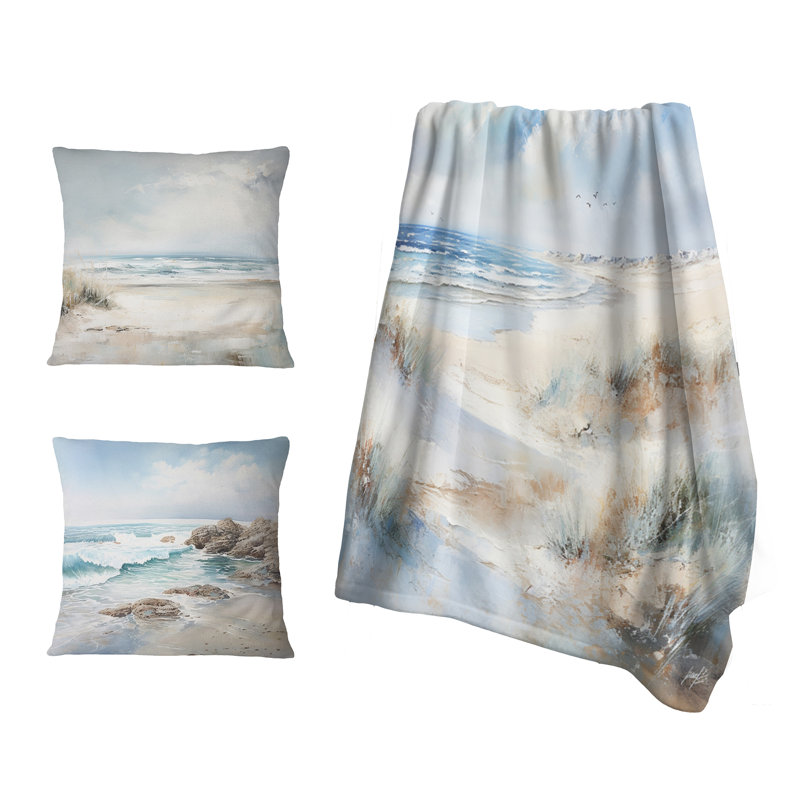 Jeté Coastal Ocean Charm In Winter I, Couverture seulement (1 pièce)
