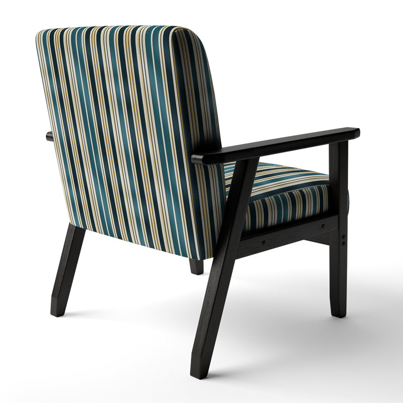 Fauteuil d'appoint rembourré à rayures Serene Green
