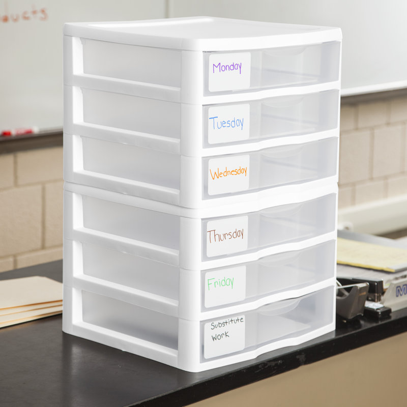 Sterilite Wide 3 Drawer Unit, Tabletop Storage Organizer for Desk, Counter at Home, Office, Bathroom