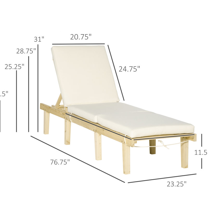 Chaise longue d'extérieur - Coussin ajustable 4 positions