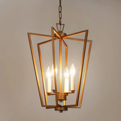 Lustre géométrique moderne unique à 4 lumières