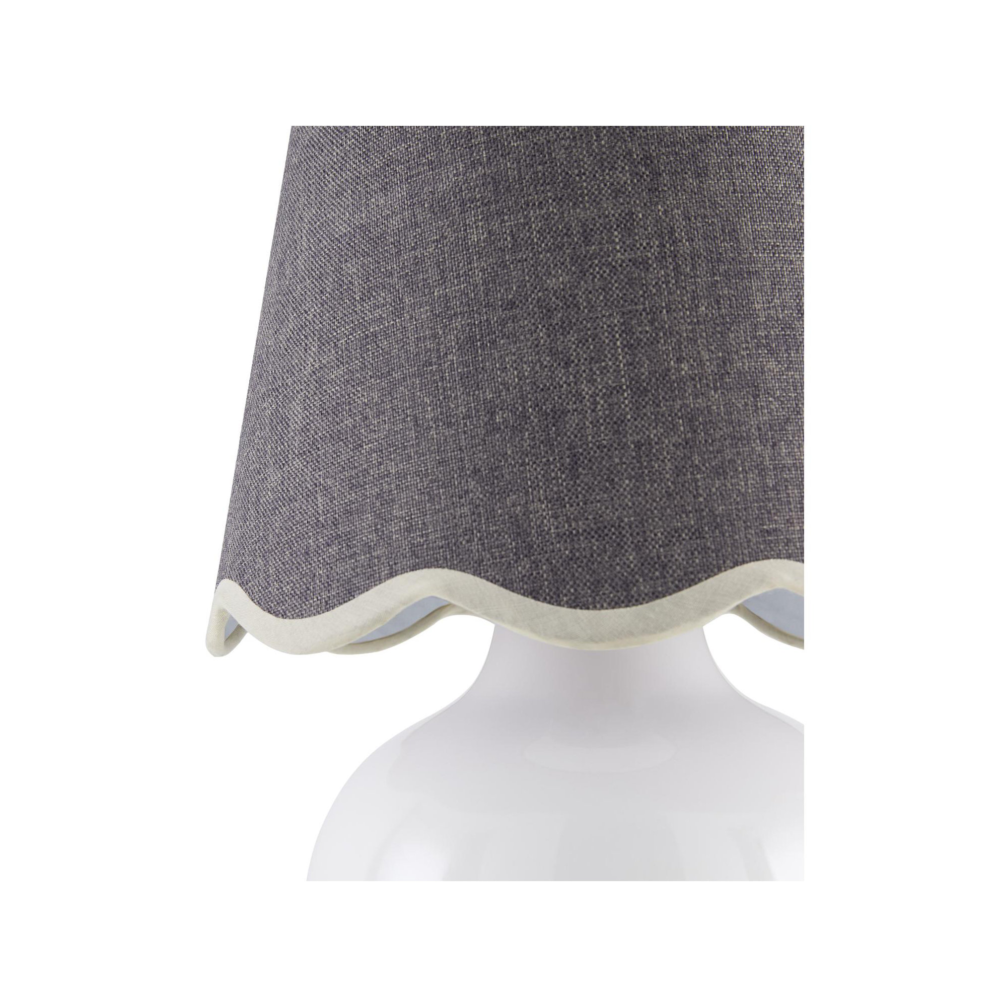 Momsen Colored Scallop Shade Lamp, Gray, High Gloss White
