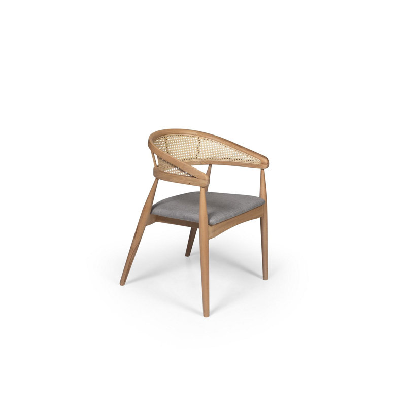 Modern Scandinavian Dining Table & Chairs Set (5 Pieces), Natural Beech Coated MDF, Table: 67.0 x 29.5 x 35.4 inches | Chairs: 19.3 x 30.7 x 21.3 inches, 100% Linen Fabric, Stylish & Durable for Family Gatherings