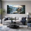 «Japanese House on Misty Lake with Stone Path and Bridge», ensemble de 3 toiles-210424336