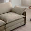 Canapé modulaire surdimensionné avec 3 repose-pieds pouvant servir de canapé-lit, canapé 3 places avec 3 repose-pieds, tissu en velours côtelé brun clair-1000039248