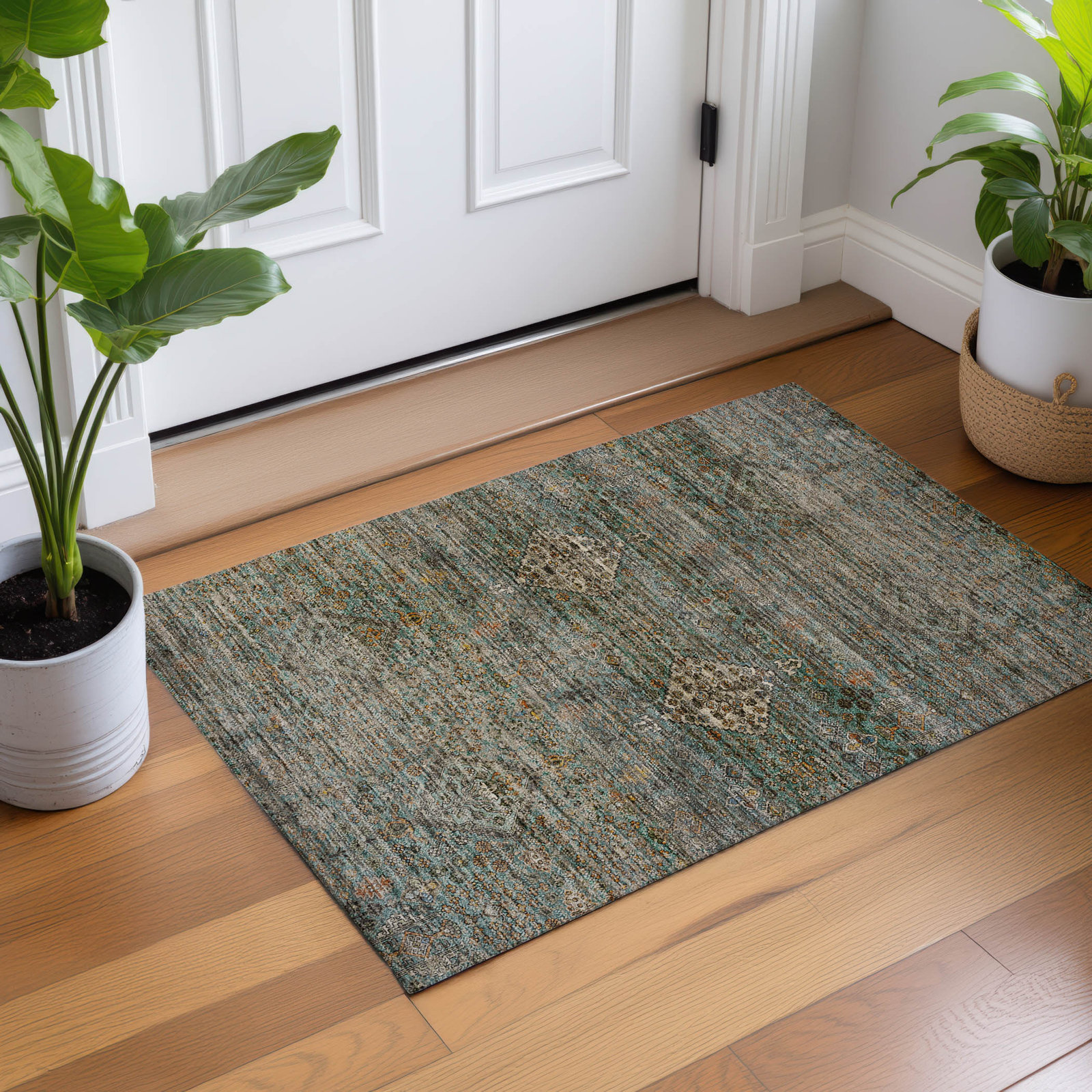 Rug, Teal, 1'8" x 2'6"