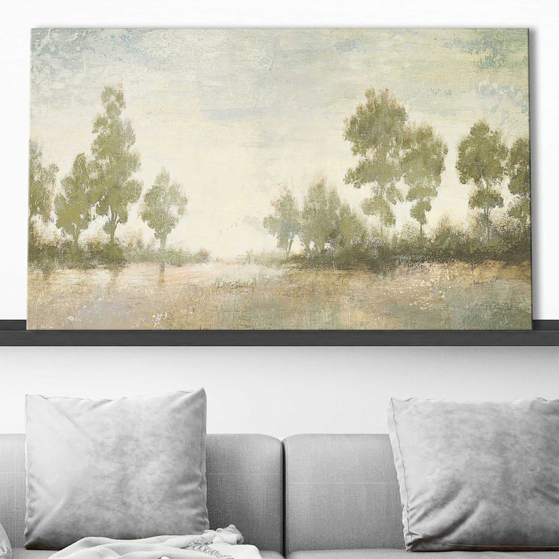 Panneau «Distant Valley» par Michael Marcon - Peinture, H 18 po x l 30 po x P 1 po, Toile tendue