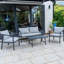 Kos Modern Grey Wicker Rope and Metal Garden Sofa Set with Cushions