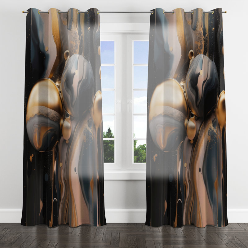 Averlie - Rideau à œillets moderne - Velours obscurcissant - 1 panneau, L 52 po x L 108 po, Golden Grommets