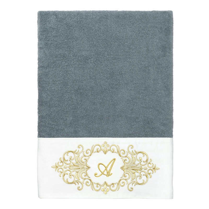 Linum Home Textiles 100% Turkish Cotton MONICA 2PC Embellished Bath Towel Set, A