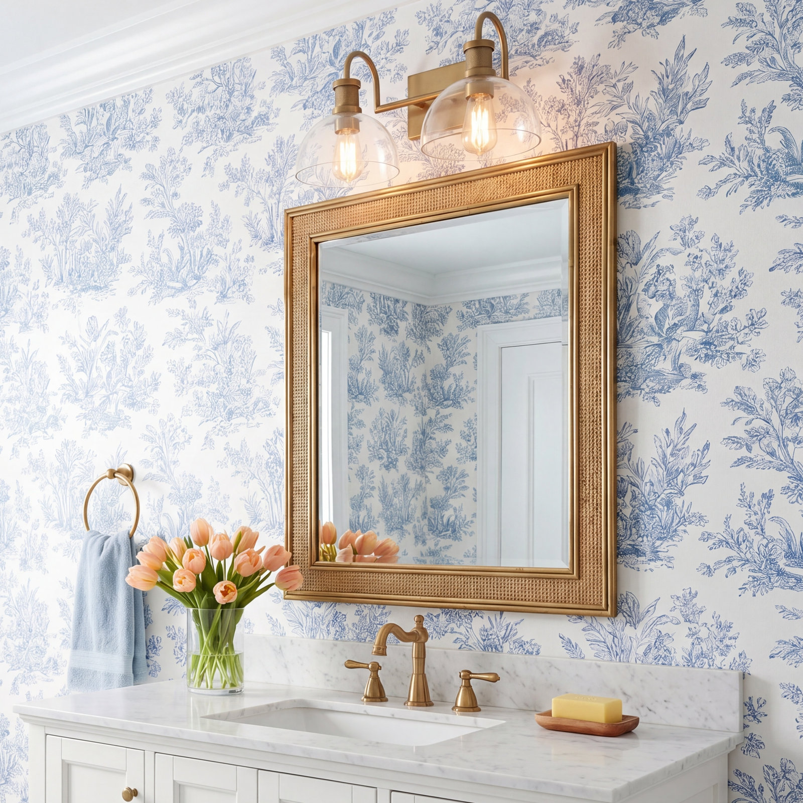 Rochelle Dimmable Brass Vanity Light, 2
