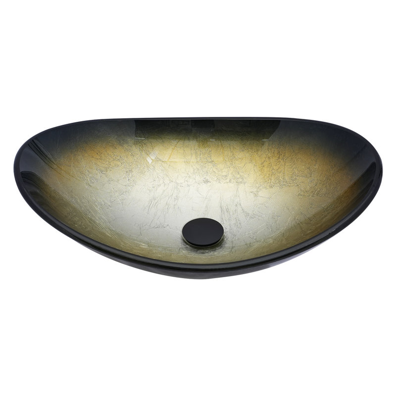 Topcraft Oval Artistic Vessel Sink Gilded black