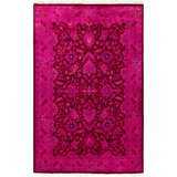 Overdyed One-of-a-Kind Rectangle 4' X 6'2" Hand Knotted Area Rug