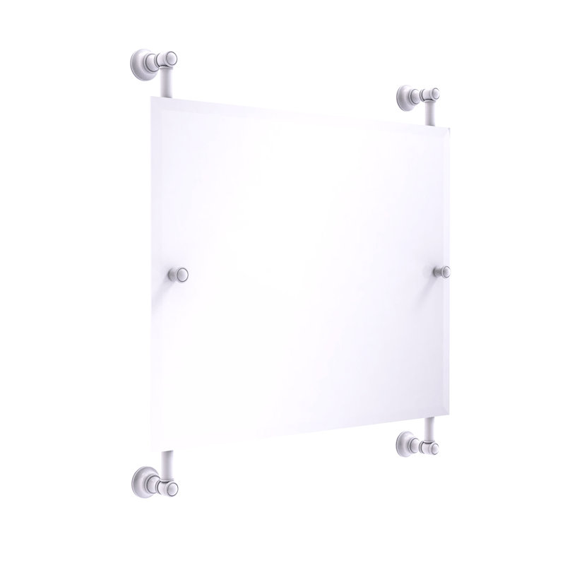 Miroir de meuble-lavabo biseauté sans cadre Freyja, Blanc mat