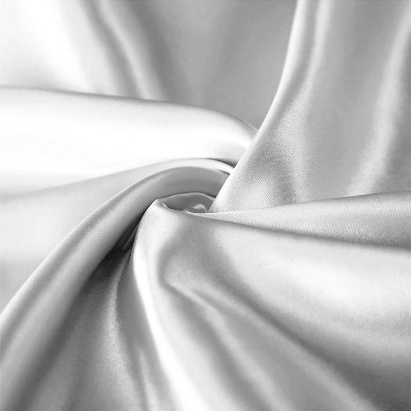 Luxury Satin Pillowcase Set of 2 - Silk Feel for Hair & Skin, Anti-Frizz & Cooling Effect, Grey