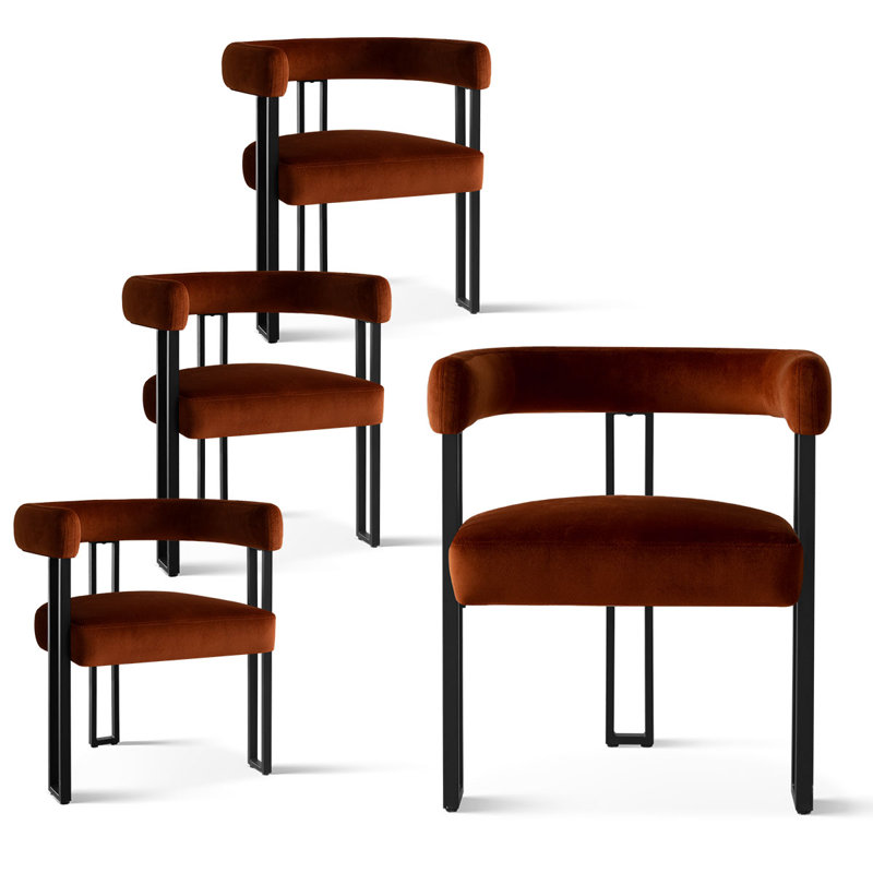 Chaise de salle à manger rembourrée en velours 18,3 po, Terra