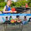 Table de ping-pong bleue de 137 cm (4,5 pieds), pliable et portable, avec filet et 2 raquettes - 137 x 76 x 69 cm (54 x 30 x 27 pouces) - MDF - 1 pièce - Bleu - Pliable et portable-136228460