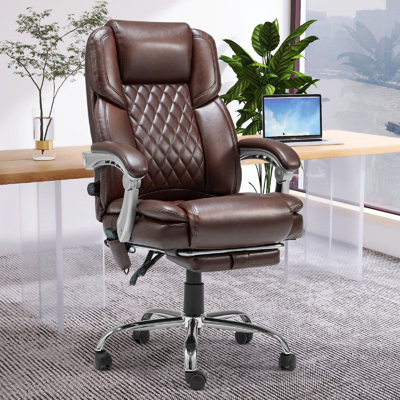 Katrein Ergonomic Heated Massage Executive Chair, Brown