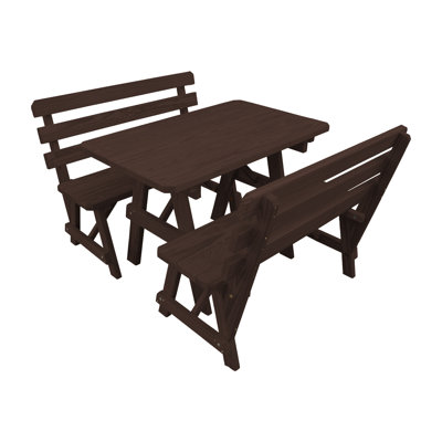 Giang 4 - Person Wood Patio Dining Set with Rectangular Table