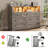 7 Drawer Dresser for Bedroom with LED Lights, Wooden Chest of Drawers with 2 Open Compartments and Charging Station-1720014908