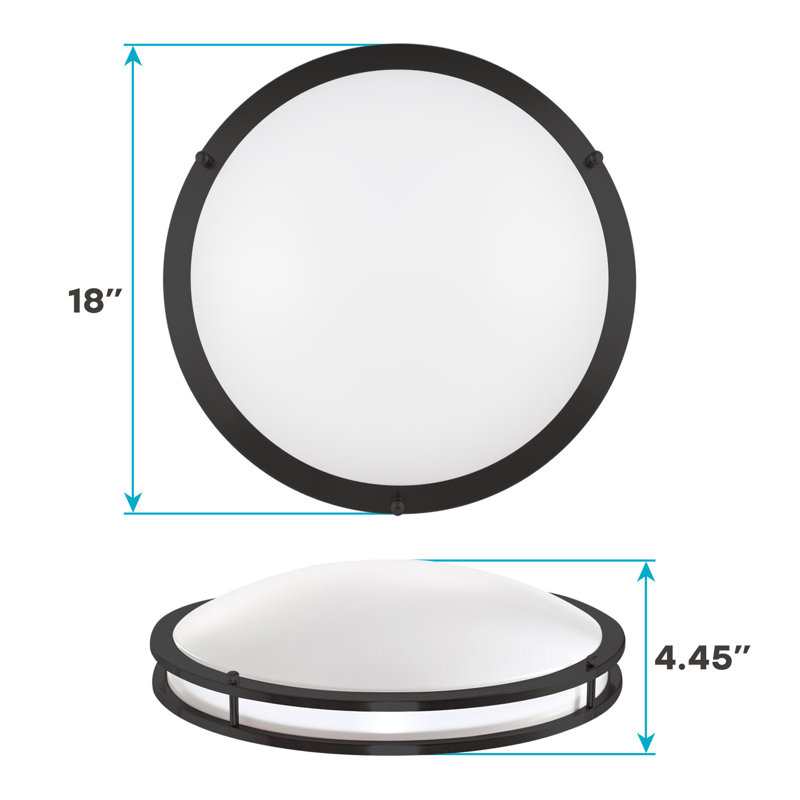 Eryx Acrylic LED Flush Mount Ceiling Light, 12" H x 12" W x 3.3" D, Gold