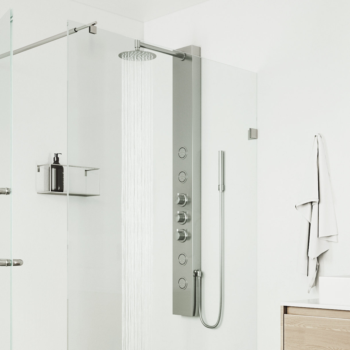 Ellington EZDivert™ 4-Jet Shower System, Stainless Steel