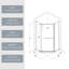 Porte de douche d'angle sans cadre P 36 po x l 36 po x H 72 po-121766361