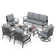 Tapasi 9 - Person Patio Conversation Set with Swivel Lounge Chairs & Optional Firepit Table