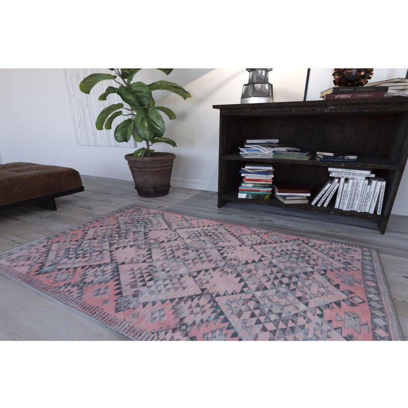 Tapis lavable en machine Premium, 4,6 x 6,2 pieds, 100% polyester, 1850 g / m² | Hauteur des poils: 0,2 po | Poly-coton écologique recyclé | Parfait pour le salon, la chambre à coucher et les endroits très passants