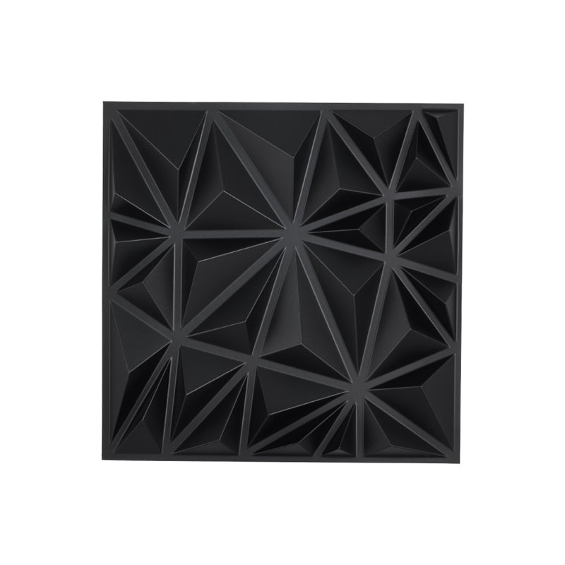 3D Wall Panels 11.81 x 11.81'' PVC 32 Sq.Ft Coverage Diamond, Matte Black